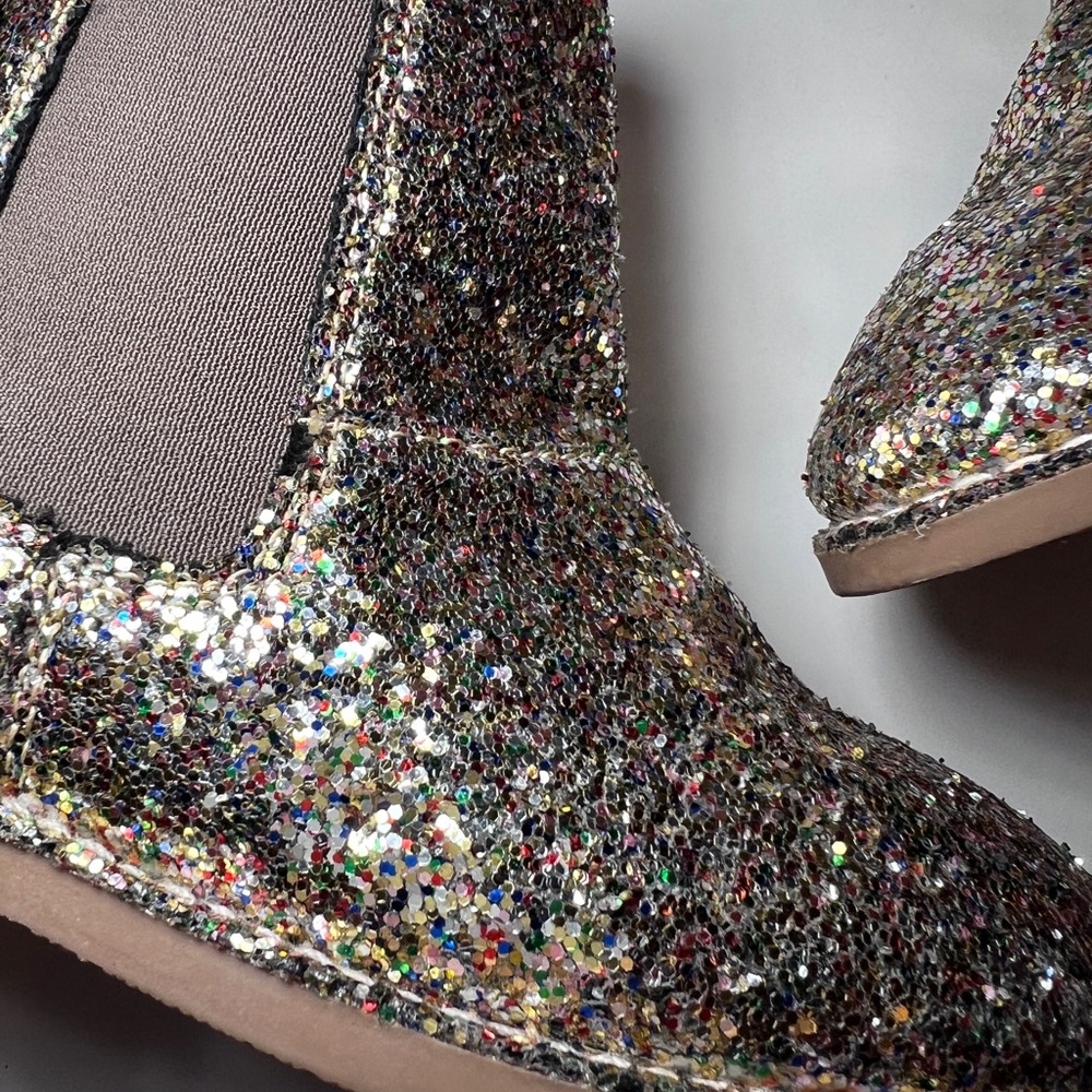 J Crew Crewcuts Glittery Girls Chelsea Bootie Size 12 Sparkly Cute Boots - Picture 3 of 9